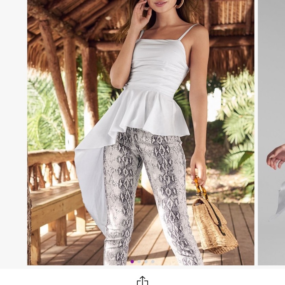 New, white asymmetrical top, Venus, size 12